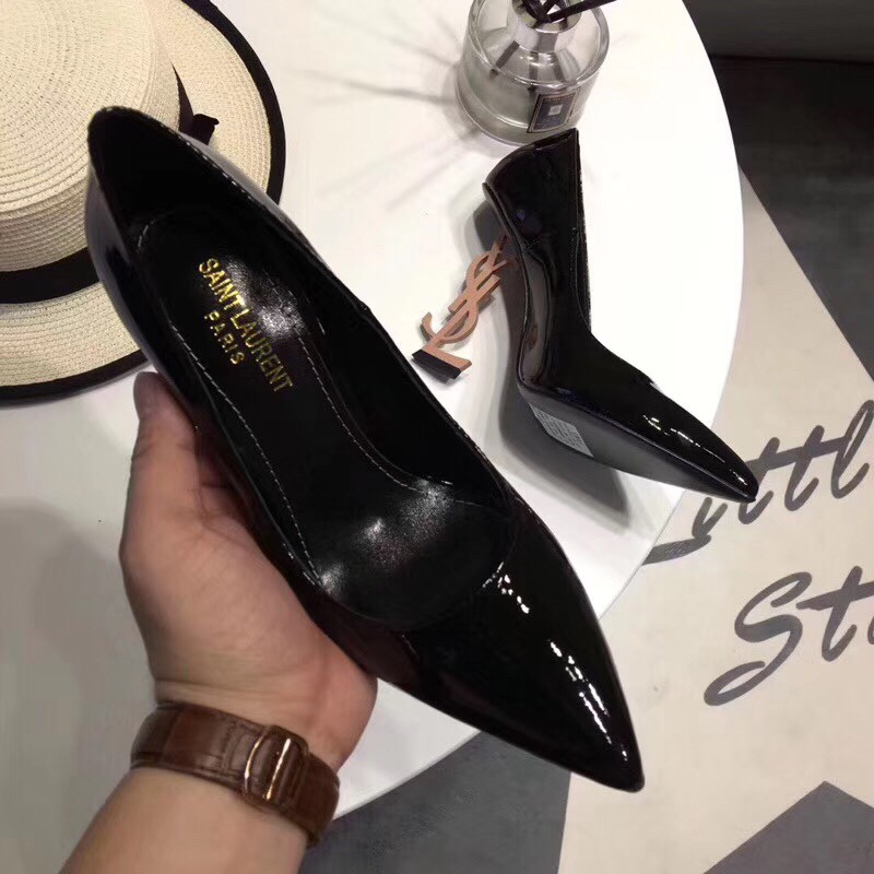 Replica Saint Laurent Opyum 110 Pumps In Patent Leather with Gold Heel 107