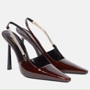 Replica Saint Laurent Blake Slingback Pumps 110mm in Red Patent Leather