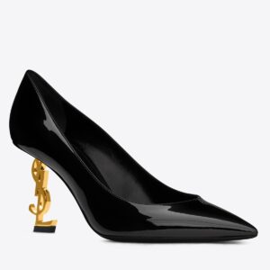 Replica Saint Laurent Opyum Pumps 85mm In Patent Leather with Gold Heel