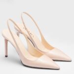 Replica Prada Slingbacks Pumps 95mm In Powder Pink Patent Leather