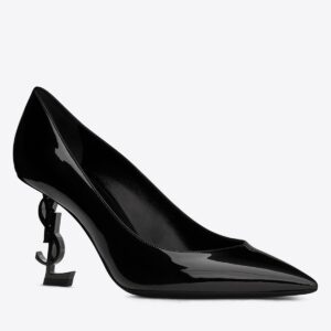 Replica Saint Laurent Opyum Pumps 85mm In Patent Leather with Black Heel