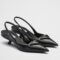 Replica Saint Laurent Lee Slingback Pumps in Black Patent Leather 102