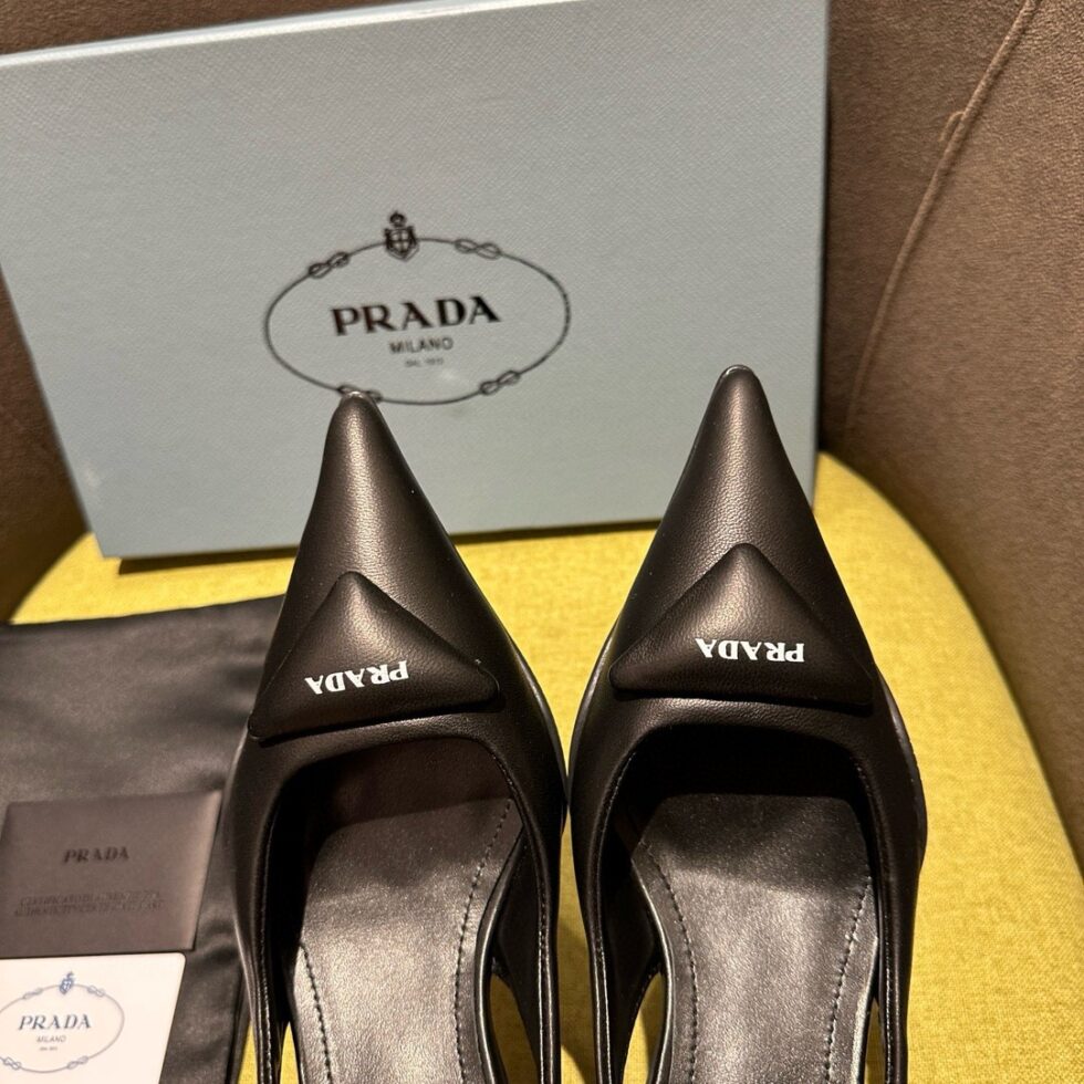 Replica Prada Slingback Pumps in Black Padded Leather 106