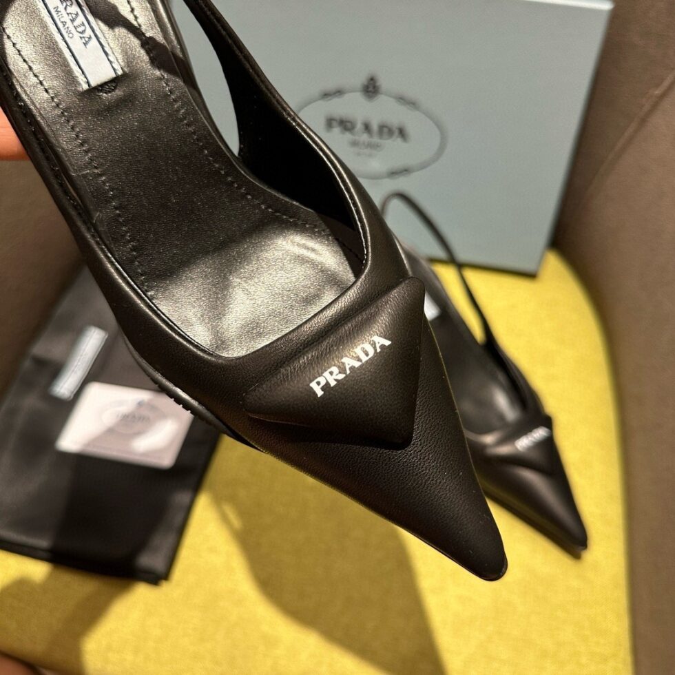 Replica Prada Slingback Pumps in Black Padded Leather 108