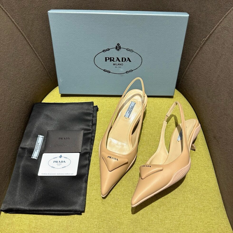 Replica Prada Slingback Pumps in Powder Padded Leather 106