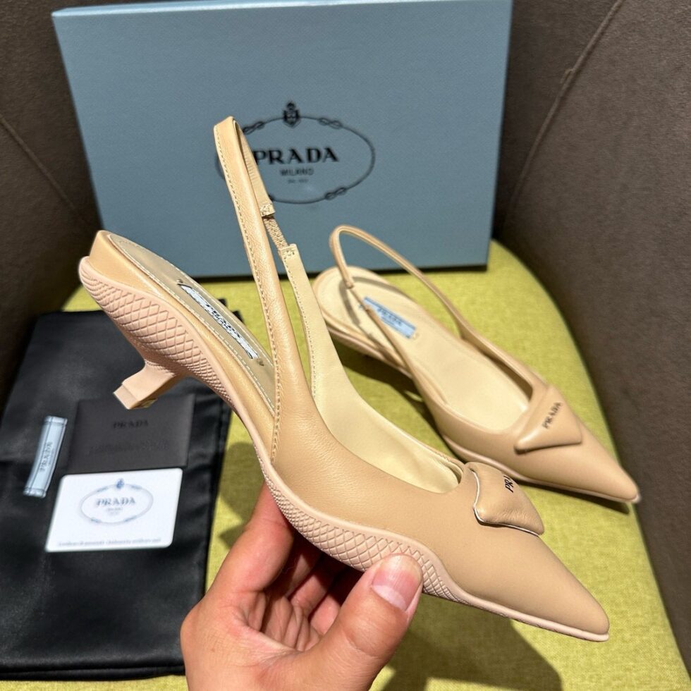 Replica Prada Slingback Pumps in Powder Padded Leather 107