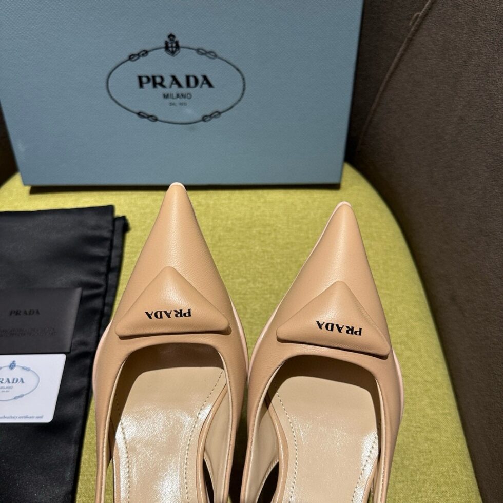 Replica Prada Slingback Pumps in Powder Padded Leather 108