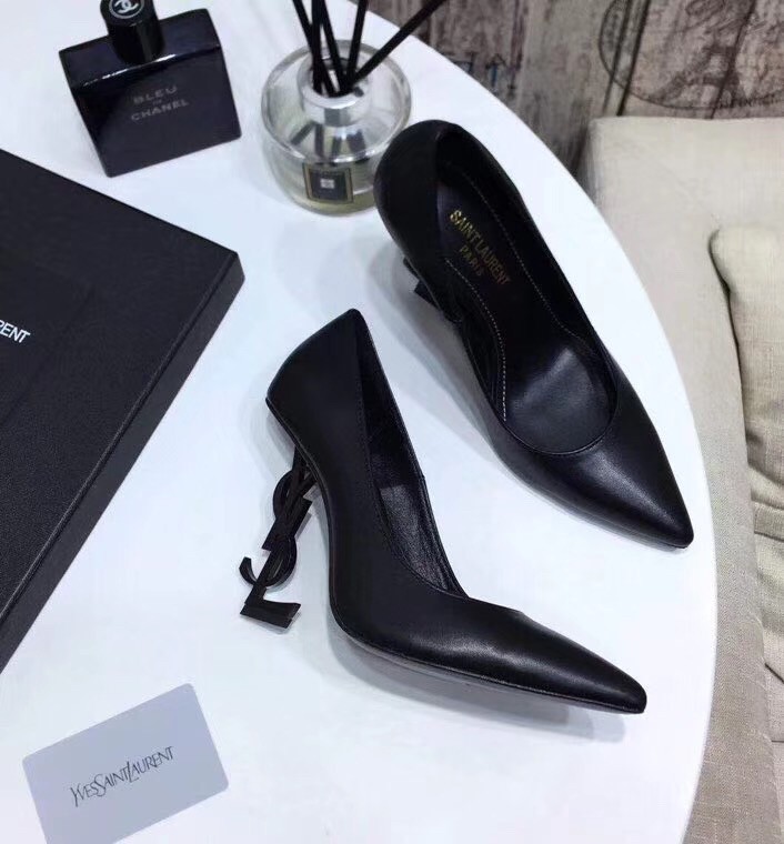 Replica Saint Laurent Opyum 110 Pumps In Lambskin with Black Heel 105