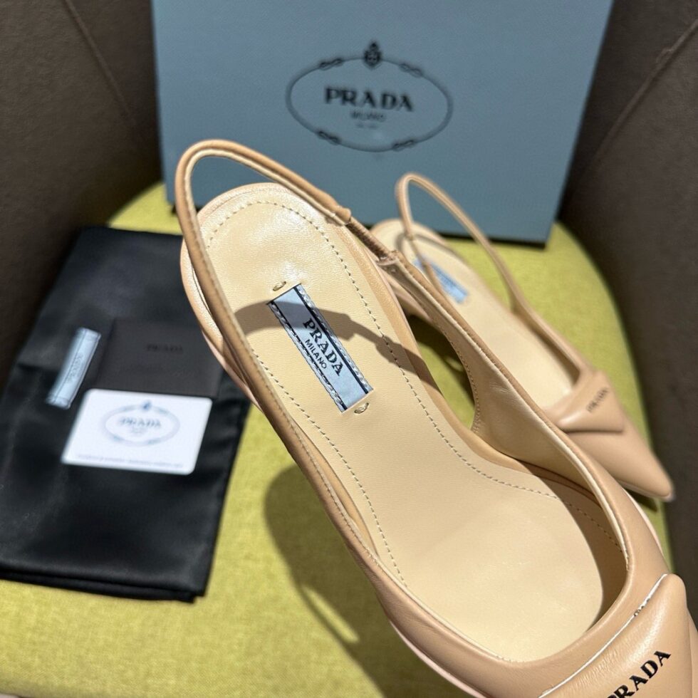 Replica Prada Slingback Pumps in Powder Padded Leather 111