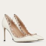 Replica Valentino Rockstud Pumps 100mm In White Patent Leather