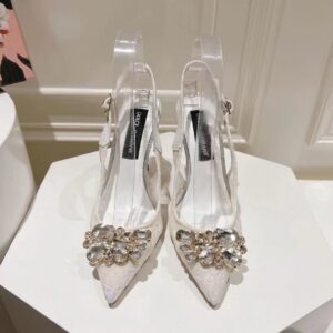 Replica Dolce & Gabbana Rainbow Slingbacks Pumps 90mm in White Lace 2