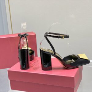 Replica Valentino One Stud Pumps 90mm In Black Patent Leather 2