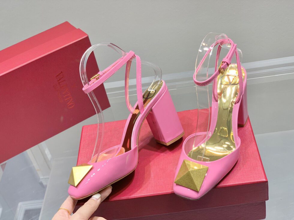 Replica Valentino One Stud Pumps 90mm In Pink Patent Leather 110