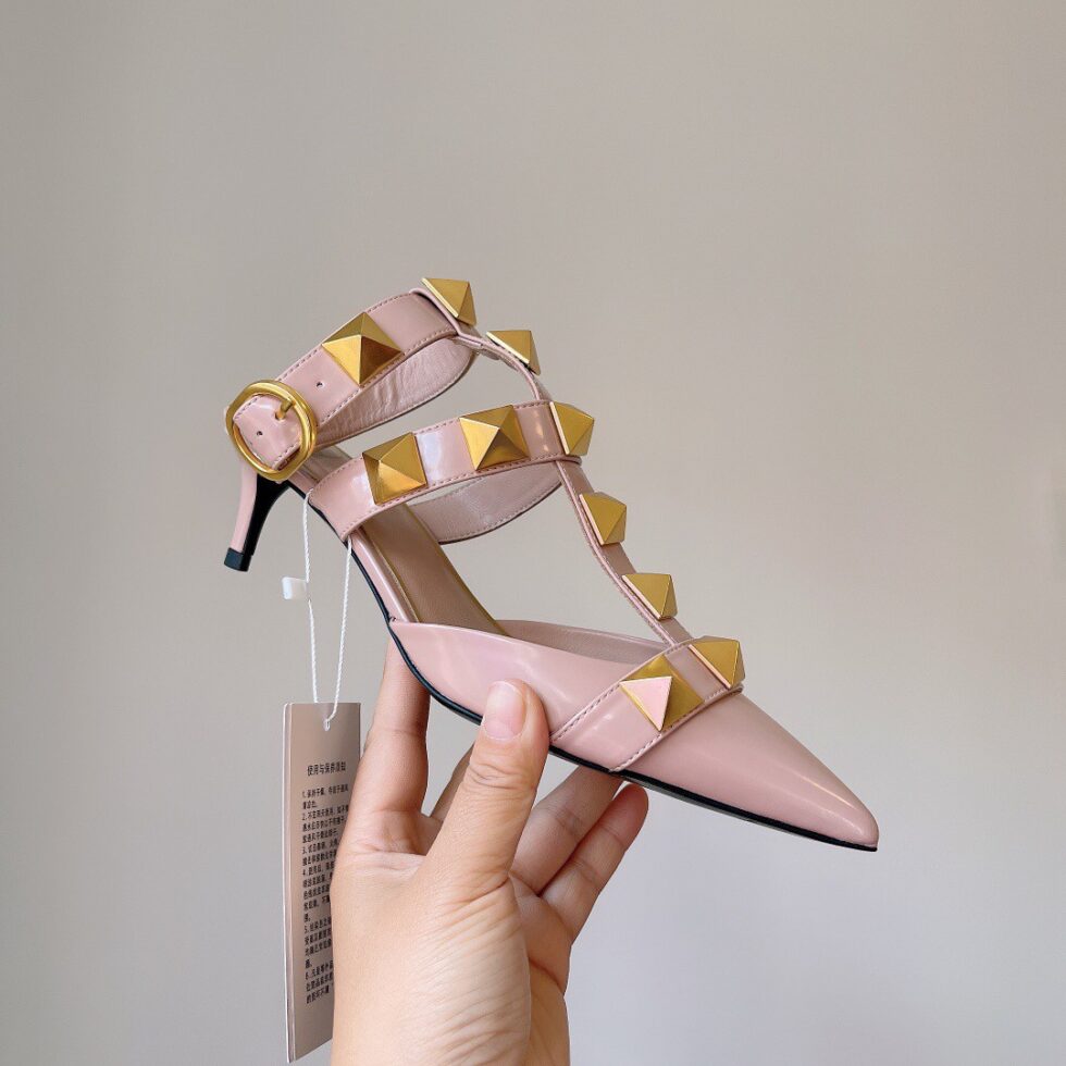 Replica Valentino Roman Stud Pumps 40mm In Rose Cannelle Calfskin 105