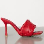 Replica Bottega Veneta Lido Sandals In Red Intrecciato Leather