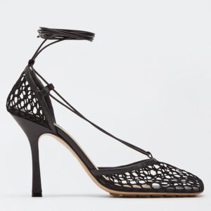 Replica Bottega Veneta Stretch Sandals In Black Mesh