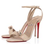 Replica Christian Louboutin Umberta 100mm Sandals In Beige Suede