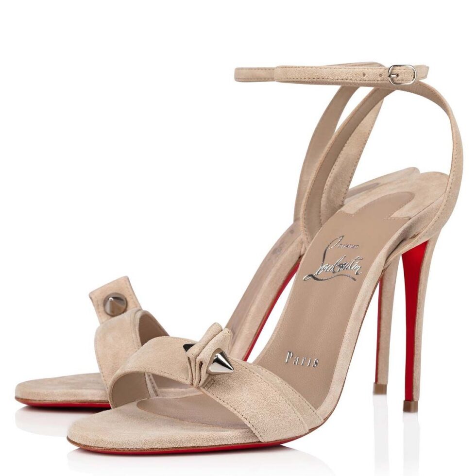 Replica Christian Louboutin Umberta 100mm Sandals In Beige Suede 104