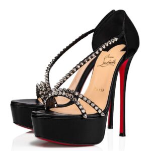 Replica Christian Louboutin Black So Spike Alta Sandals 150MM