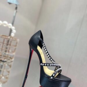 Replica Christian Louboutin Black So Spike Alta Sandals 150MM 2