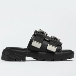 Replica Bottega Veneta Flash Flat Sandals In Black Technical Fabric