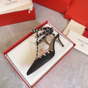 Replica Valentino Rockstud Caged Pumps 65mm In Black Grained Leather 2