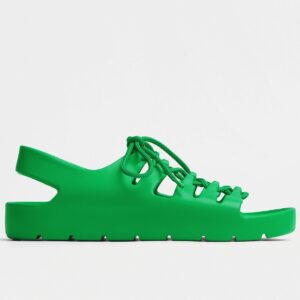 Replica Bottega Veneta Jelly Sandals In Green Rubber