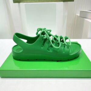 Replica Bottega Veneta Jelly Sandals In Green Rubber 2