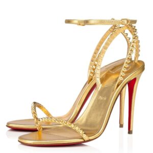 Replica Christian Louboutin So Me 100mm Sandals In Gold Leather