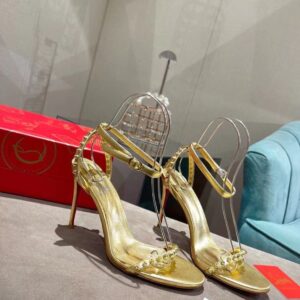 Replica Christian Louboutin So Me 100mm Sandals In Gold Leather 2