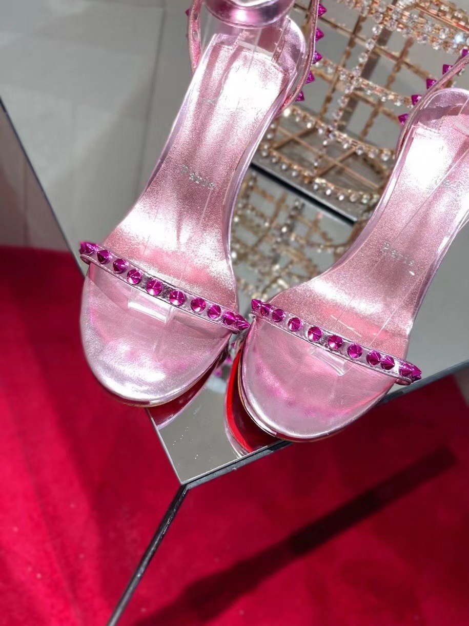 Replica Christian Louboutin So Me 100mm Sandals In Pink Leather 108