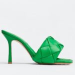 Replica Bottega Veneta Lido Sandals In Green Intrecciato Leather