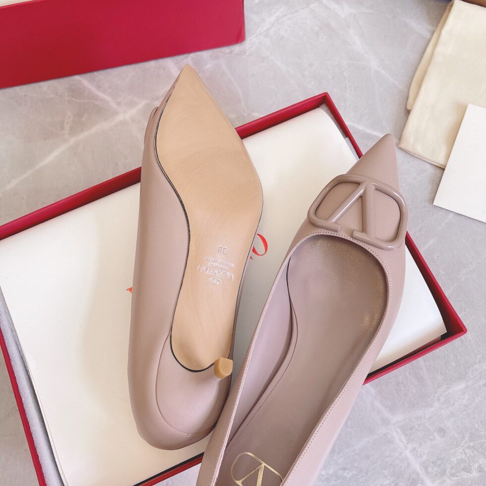 Replica Valentino VLogo Signature Pumps 45mm In Poudre Calfskin 107