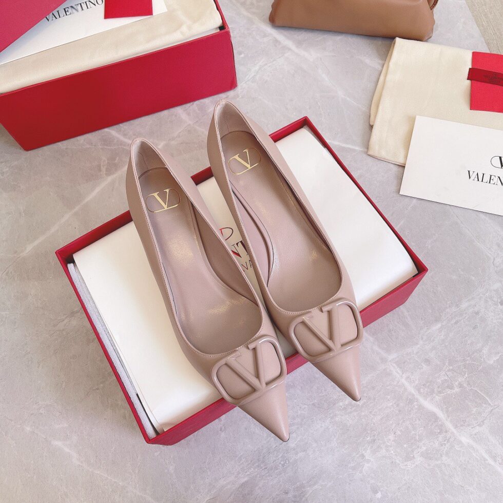 Replica Valentino VLogo Signature Pumps 45mm In Poudre Calfskin 108