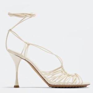 Replica Bottega Veneta Dot Sandals 100mm In White Lambskin 102