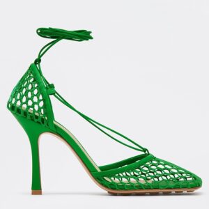 Replica Bottega Veneta Stretch Sandals In Green Mesh