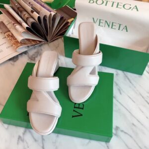 Replica Bottega Veneta Band Sandals 55MM In White Calfskin 2