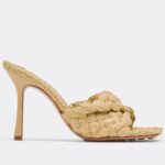 Replica Bottega Veneta Stretch Sandals In Beige Intrecciato Raffia