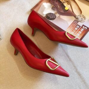 Replica Valentino Garavani Vlogo Pumps 45mm In Red Lambskin 2