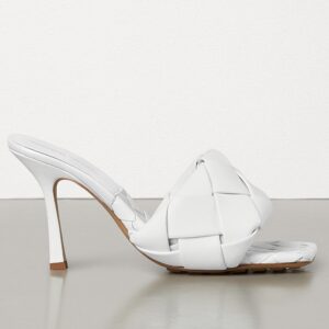 Replica Bottega Veneta Lido Sandals In White Intrecciato Leather