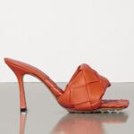 Replica Bottega Veneta Lido Sandals In Orange Intrecciato Leather