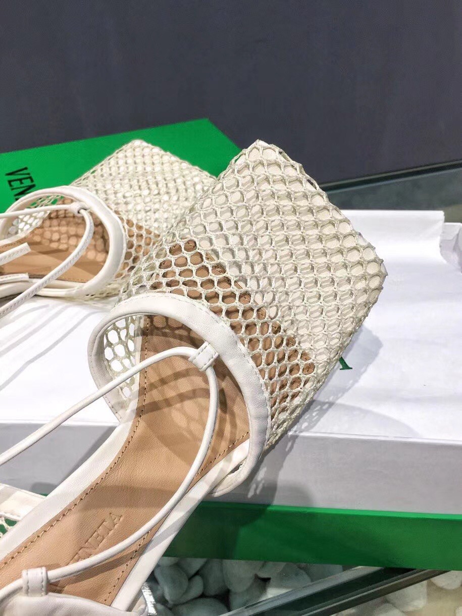 Replica Bottega Veneta Stretch Sandals In White Mesh 111