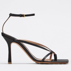 Replica Bottega Veneta Stretch Sandals 90MM In Black Lambskin