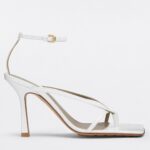 Replica Bottega Veneta Stretch Sandals 90MM In White Lambskin