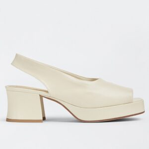 Replica Bottega Veneta Stack Slingback Sandals In White Lambskin