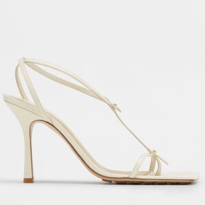 Replica Bottega Veneta Stretch Sandals In White Lambskin