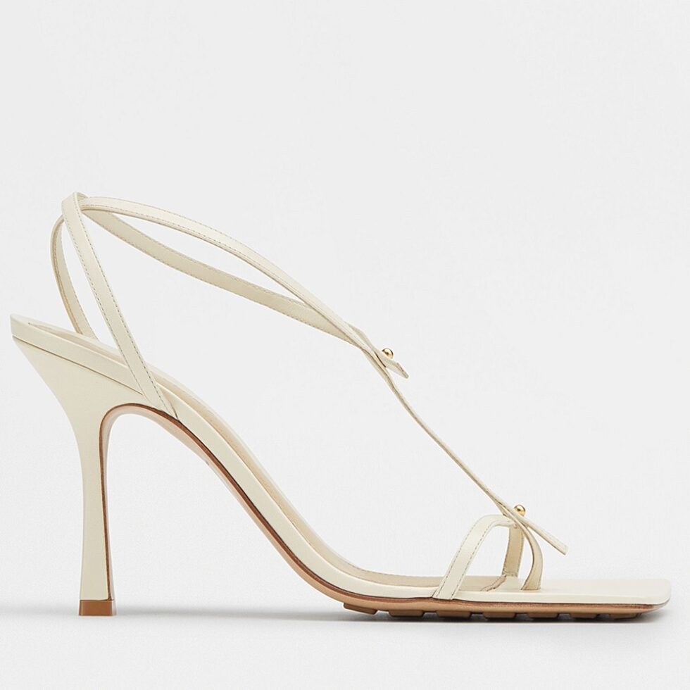 Replica Bottega Veneta Stretch Sandals In White Lambskin 104