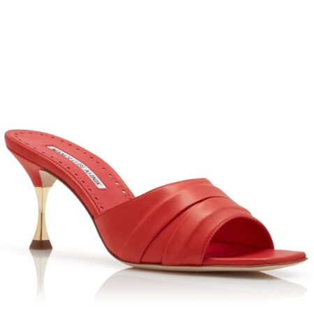 Replica Manolo Blahnik Picoux 70mm Sandals In Red Lambskin