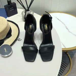 Replica Saint Laurent Opyum 110 Black Sandals with Black YSL Heel 2