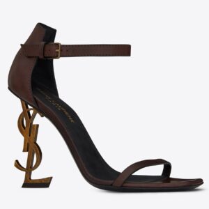 Replica Saint Laurent Opyum 110 Sandals In Burgundy Calfskin